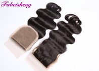 Califique las extensiones peruanas blanqueadas 8A del cabello humano del cierre bajo de seda