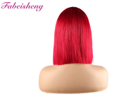 Peruca de color borgoña caliente 99j personalizable con línea de cabello pre-recortada Peruca de encaje parte media