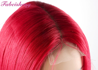 Peruca de color borgoña caliente 99j personalizable con línea de cabello pre-recortada Peruca de encaje parte media