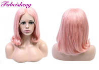 densidad sana de la onda el 180% del cabello humano de Bob de la peluca de cordón del frente del color del rosa 1b